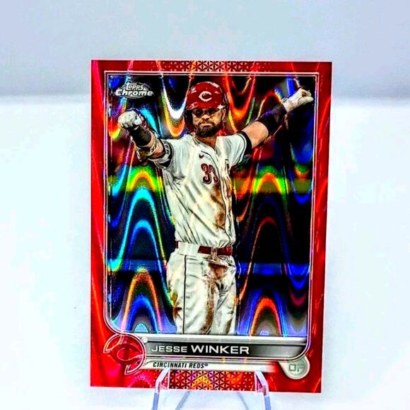 2022 Topps Chrome Jesse Winker #22 Red Raywave 4/5 - Picture 1 of 7